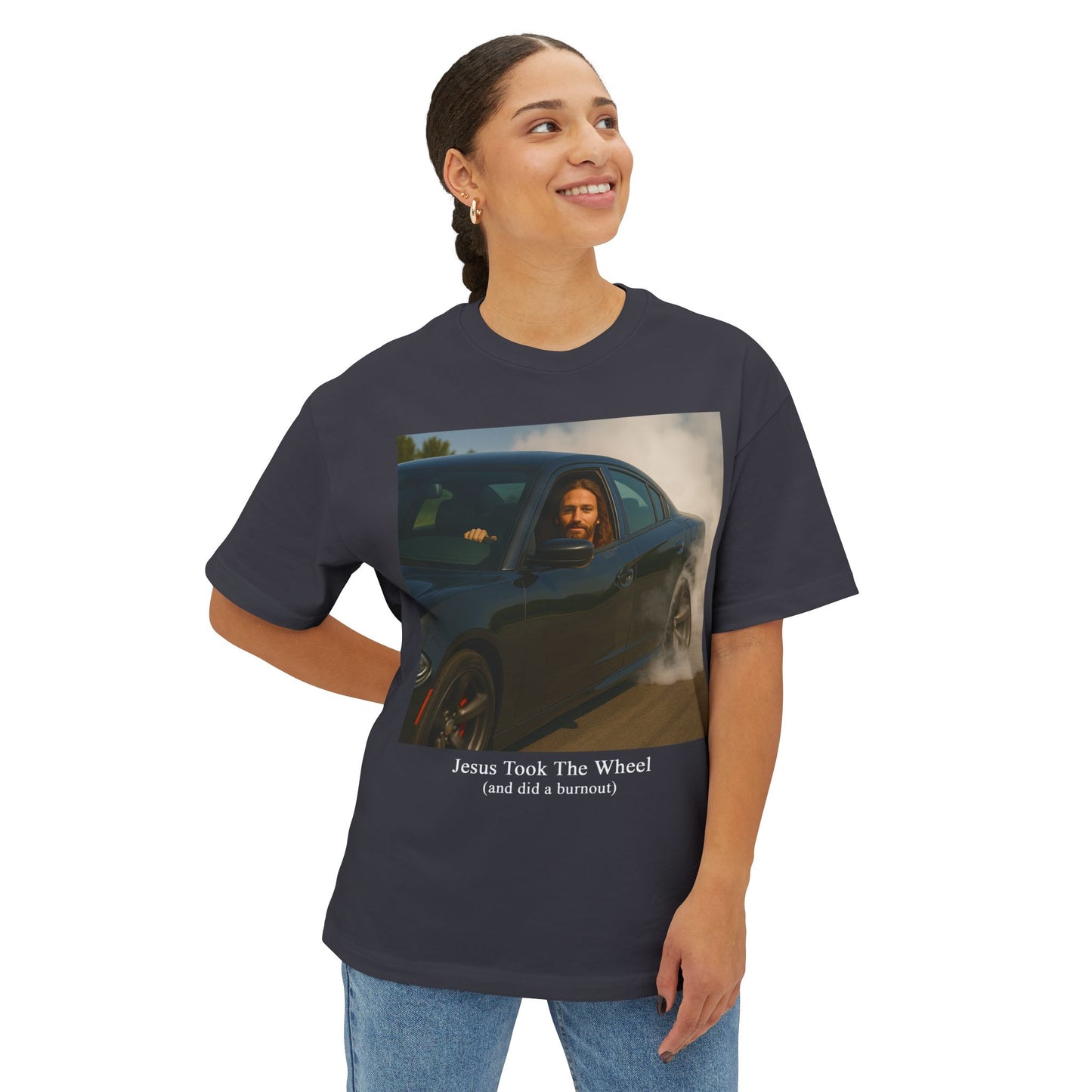Jesus Took The Wheel And Did A Burnout T-Shirt