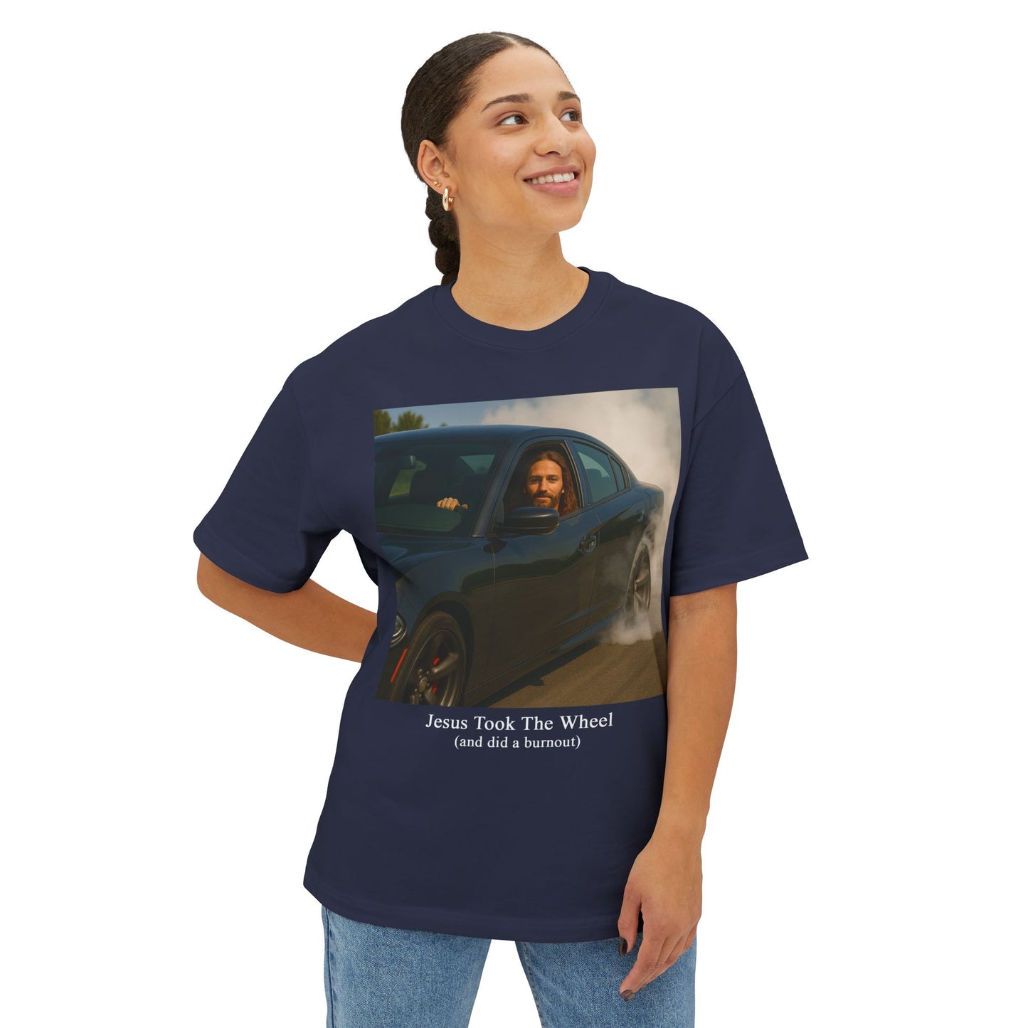 Jesus Took The Wheel And Did A Burnout T-Shirt
